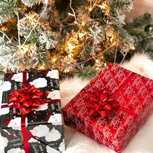 Custom Merry Christmas Red Metallized Gift <b>Wrapping</b> <b>Paper</b> Roll Double-Sided Coated Eco-Friendly Recyclable 35-100GSM Offset - Product Image 4