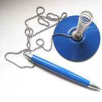 Portalápices personalizable para escritorio de oficina, bolígrafo de Metal con contador de firmas de 1,0mm con cadena y logotipo personalizado de seguridad fija