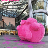 Décorations de festival, pattes de chat en peluche gonflables roses pour l'affichage