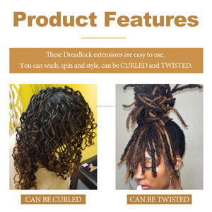 Anna 4-24Inch Tự Nhiên Con Người Afro Kinky Locs Mở Rộng 100% Tóc Con Người Mở Rộng Mềm Thường Xuyên Dread Handmade Locs - Product Image 4