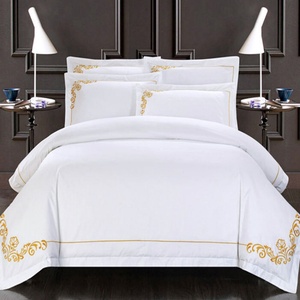 Chất Lượng Cao Soild Thêu Tấm Bông Bộ 4 Miếng Hoặc Có Thể được Tùy Chỉnh Comforter Bộ Đồ Giường Sang Trọng - Product Image 1