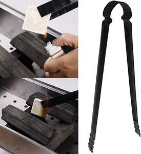 Pinces à <span class=keywords><strong>charbon</strong></span> à long manche, accessoires pour <span class=keywords><strong>barbecue</strong></span>, pinces résistantes à la chaleur pour la cuisine en plein air - Product Image 3