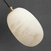 Lustre ovale moderne de cuisine de luxe en laiton et marbre avec luminaire suspendu de petite taille en albâtre Prix de gros