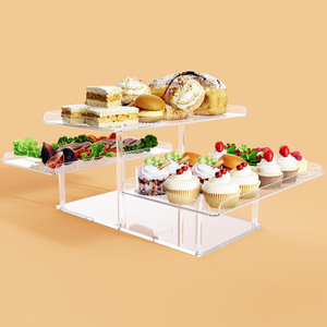 Usine en gros 3 niveaux plateau de service amovible Cupcake Buffet Dessert Risers Stands plateau en acrylique pour les mariages bébé douche - Product Image 6