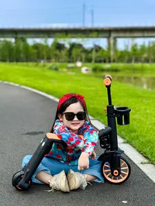 Trottinette multifonctionnelle 3-en-1 pour garçons et filles de 2 à 6 ans, jouet d'extérieur à trois roues en plastique durable - Product Image 5
