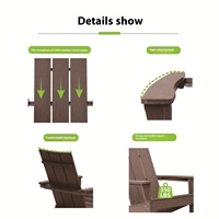 Chaise Adirondack au design moderne pour usage extérieur dans la cour, mobilier durable en HDPE, chaises Adirondack colorées, chaise de patio extérieure