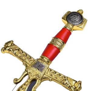 Réplique d'épée historique médiévale du Xe siècle MS 120 cm, lame en acier 440ss, réplique de l'épée du roi Salomon, manche rouge, épée longue de luxe - Product Image 3