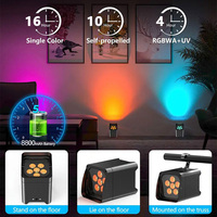 8 Piezas Foco LED Par 6X18W RGBWA UV 6 en 1 a Batería con Control Remoto Inalámbrico 2.4G, W-DMX, DMX512 y Wifi para DJ, Discoteca, Escenario, Fiestas y Hoteles