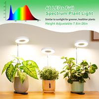 SANYIBA 5W Volspectrum USB Ronde Ring Plantengroei Lamp voor Binnen Bloei Ondersteuning met Dimbare LED Kweeklamp