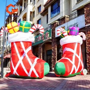 Meilleures ventes : Décoration de Noël gonflable géante Père Noël et bonhomme de neige en chaussettes, cadeau de Noël - Product Image 5