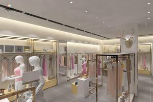 Aménagement complet de boutique de vêtements pour femmes, design de magasin de luxe, fournisseur de mobilier d'exposition sur mesure, acier inoxydable, MDF, respectueux de l'environnement - Product Image 5