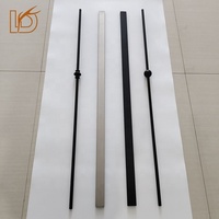 Balustres plats et droits en acier inoxydable noir mat LD Metal 1-1/2"*44" pour la décoration de rampes d'escalier intérieures, pièces d'escalier