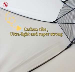 Parapluie ventilateur rechargeable 1149R avec écran intégré et poignée batterie, baleines en carbone ultra-légères, tissu UPF50+, double usage soleil et pluie - Product Image 5
