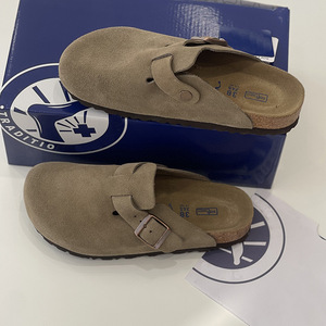 Mules classiques Borke en cuir véritable et daim, <span class=keywords><strong>sabots</strong></span> à enfiler, chaussures de jardin à plateforme en liège massif, souples, antidérapantes, décontractées, pour le quotidien et l'extérieur - Product Image 1