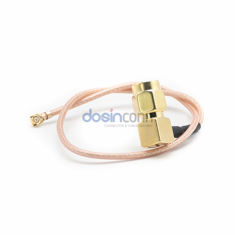 Коаксиальный кабель с прямым углом SMA Male к IPEX Female RG178