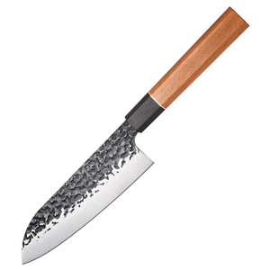 มีด Santoku สำหรับเชฟสไตล์ญี่ปุ่น,มีดทำครัวแบบคลาสสิกมีดสำหรับทำอาหารเนื้อสัตว์พร้อมด้ามจับทำจากไม้จันทน์ - Product Image 3