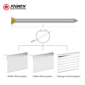 Motorized Roll Up 240ac 4 Wire 2200mah Lithium Battery Solar Panel 433 Motor Blackout Roller Blinds For Hotel