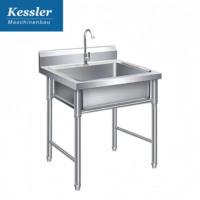 304 Edelstahl Einzel-Küchenspüle mit Abtropffläche Anti-Kondensations-Beschichtung Nano-Kratzfestigkeit 300kg/m Gewerblich