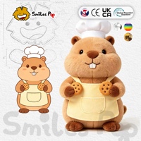 Peluche de Chef Personalizado con Gorro de Chef, Delantal, Forro de Malla, Tela No Tóxica, Certificado CE UKCA, Muñeco Mascota con Logotipo Personalizado, Regalo para Panadería