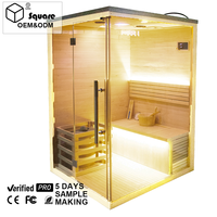 Ruang Sauna Inframerah Merah Hemlock Modern Berkualitas Profesional, Mudah Dirakit, untuk Gym, Hotel, Spa, dan Desa Sauna