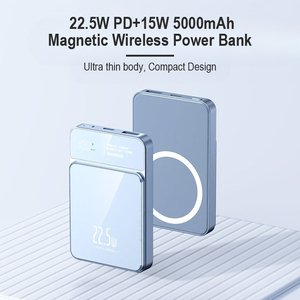 High Quality Mini Portable Powerbank PD 22.5W 5000mAh Fast Charge Digital Display Magnetic <b>Wireless</b> Charge Power Bank - Product Image 1