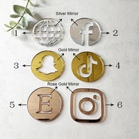 Support en acrylique pour les icônes des réseaux sociaux Facebook, Instagram, TikTok, logo de salon, plaque pour les réseaux sociaux pour les entreprises, vente chaude