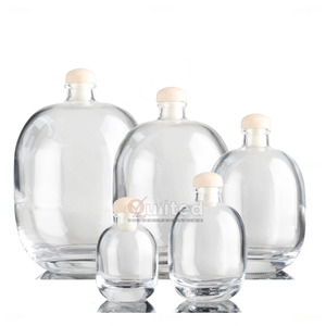Botella de Vidrio Transparente de 100ml, 250ml, 500ml con Corcho, Botella Premium para Whisky, Ron, Brandy, Ginebra, Tequila, en Oferta - Product Image 2