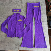 Activewear Set pakaian olahraga wanita, Set Legging olahraga Fitness Yoga panjang Gimnastik dua potong, jaket ritsleting warna baru untuk perempuan