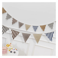 Doğum günü partisi kapalı dekoratif 100D Polyester 30*40cm keçe kumaş üçgen flama Bunting hattı bayrak afiş