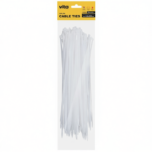 Attaches de câbles en nylon Vito 4,6x300mm 50 pièces blanches autobloquantes - Product Image 2