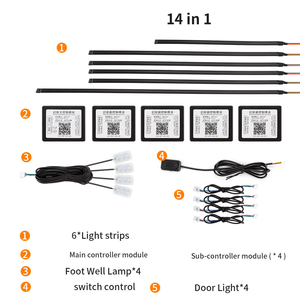 Kit de luz ambiental para coche 18 en 1/10 en 1/6 en 1 luces Led interiores para coche tira de luz Led Sinfonía RGB para coche 98% - Product Image 2
