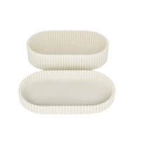 Plateau de rangement épais pour cuisine et salle de bain, tapis de comptoir incassable, anti-chute, série à rayures verticales, boîtes de rangement empilables