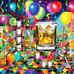 Vasos Cuadrados Clásicos Personalizados al por Mayor con Logotipo Personalizado, Vaso de Vidrio Transparente para Vodka, Tequila, Whisky y Licores - Product Image 6