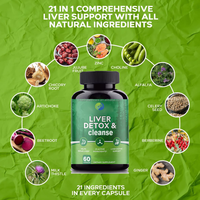 Ausreson OEM Compléments Probiotiques Detox Pilules Améliorent la digestion Colon Foie Cleanse Detox Capsules