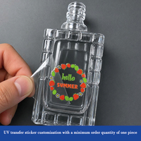 Etiqueta de Cristal, Etiqueta de Transferencia UV, Etiqueta Personalizada, Adhesivo de Estampado en Caliente, Logotipo de Marca Personalizado, Etiqueta Impermeable