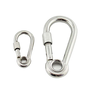 Mosquetón de Acero Inoxidable 304/316 RICHWITS, Gancho de Seguridad para Montañismo con Anillo y Diseño de Resorte de Tuerca para Aventuras al Aire Libre - Product Image 1