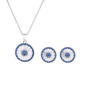 Yaeno Set di gioielli pregiati da donna orecchini Baguetle bracciale e collana incastonate in argento puro <span class=keywords><strong>925</strong></span> Set bracciale collana - Product Image 5