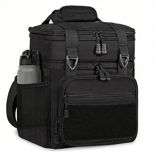 Sac isotherme tactique en cuir, résistant à l'eau, grand format, souple, extensible, avec fermeture éclair, pour hommes, adultes, travail, extérieur - Product Image 1