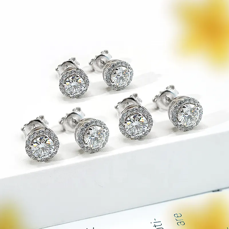 starsgem beautiful jewelry designs 925 silver Sterling real moissanite stud earrings