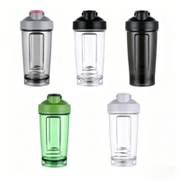 Bouteille de shaker à protéines en PC transparent de 500 ml avec logo personnalisé, vente en gros d'usine, bouteille d'eau de sport avec échelle de volume