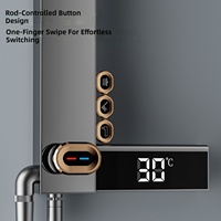 Ensemble de douche en acier inoxydable de style américain avec écran numérique à touches de piano, étagère de rangement spacieuse et éclairage d'ambiance pour salle de bain à domicile
