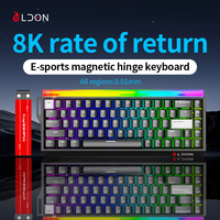 LDON Mide68PRO Mechanical Laser LED Desktop Keyboard 8000Hz Response PBT Keycaps Wired USB Type-C RGB Aluminum Alloy 68%