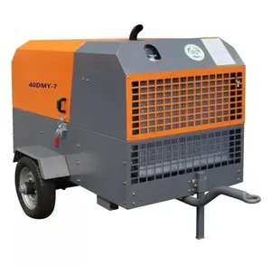 7Bar 4.5m3/min Industrial Heavy Duty Diesel Engine Portable Mobile Rotary Screw Type Air Compressor