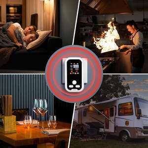 5-in-1 plug-in פחמן חד-חמצני & גז לחות גלאים גיבוי לסוללה דירה RV-אזעקות אישיות לבטיחות - Product Image 6