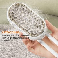 Nouveau Design 3 en 1 Silicone Pet Steamy Toilettage Brosse Vapeur Épilation Outil Peigne Chien Chat Autonettoyant Pulvérisation Brosse