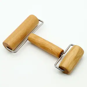 Mini pinces à rouler Double tête, 5 pièces, en bois de hêtre, en acier inoxydable, pour la cuisson de la pâte - Product Image 1