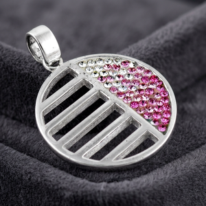 Art Palace - Colgante de Plata con Incrustaciones de Circonitas Rosas y Blancas, Joyería de Moda - Product Image 1