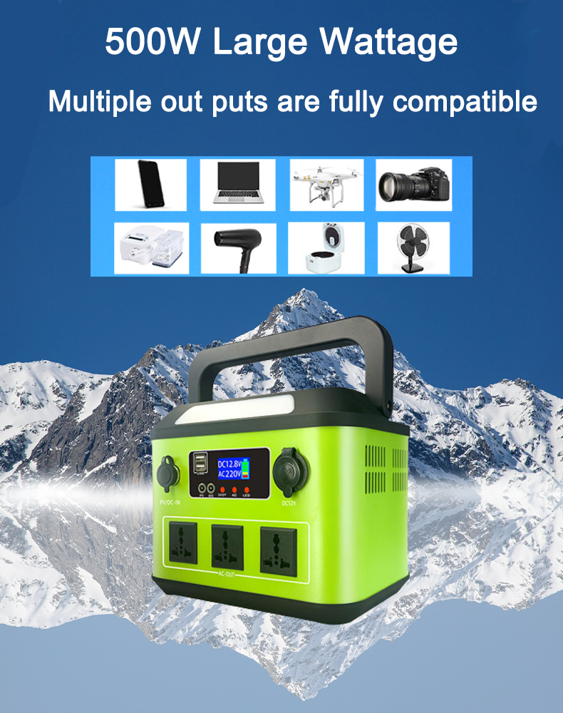 1000W Solar Power Generator Portable Power Station Fast Charging Ev