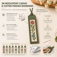 Marque-page en cuir bleu, kit DIY de finition autonome pour point d'aiguille 3M, fourniture de papeterie de luxe, marqueur de page, cadeau d'art fait main, vente en gros