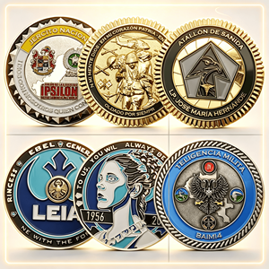 Pièces de défi personnalisées avec logo, style américain, de haute qualité, fabriquées en Chine, avec breloques en forme de poisson - Product Image 1